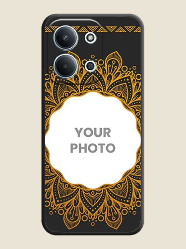 Custom Round Image with Floral Design On Space Black Custom Soft Matte Mobile Back Cover - Xiaomi Redmi 15C 5G - alternate view