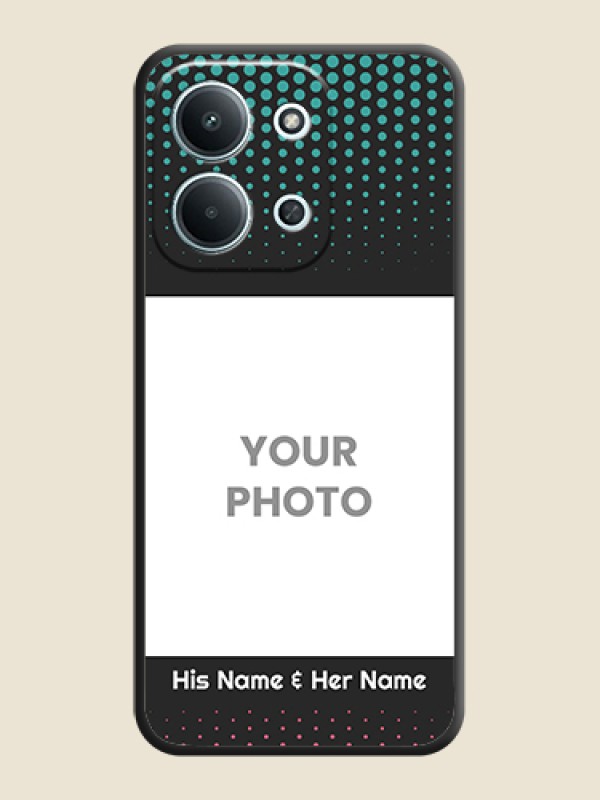 Custom Faded Dots with Grunge Photo Frame and Text On Space Black Custom Soft Matte Mobile Back Cover - Xiaomi Redmi 15C 5G - alternate view