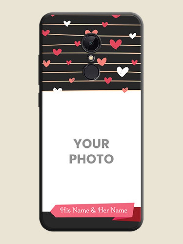 Custom Love Pattern with Name on Pink Ribbon  - Photo on Space Black Soft Matte Back Cover - Redmi 5 - alternate view