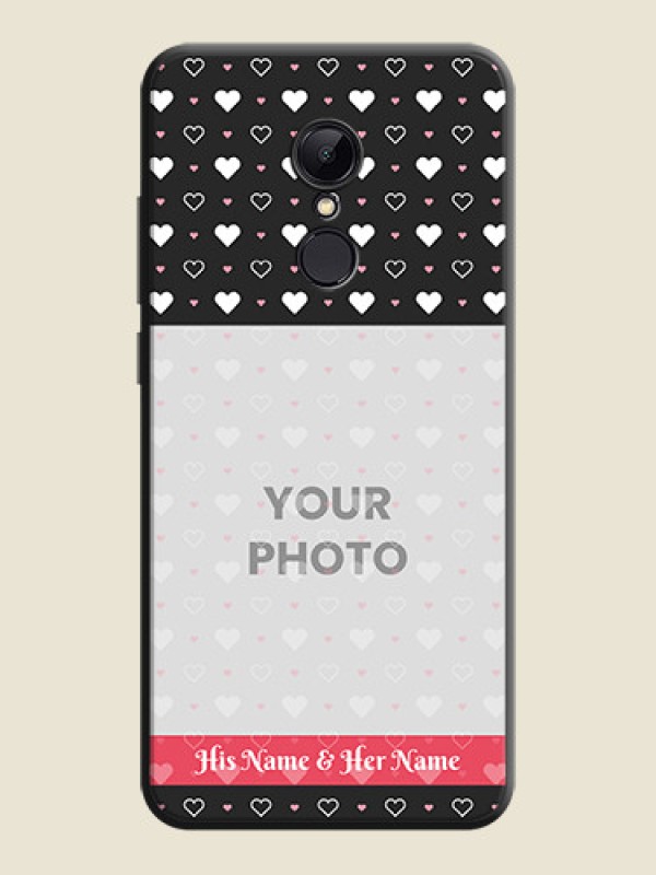Custom White Color Love Symbols with Text Design - Photo on Space Black Soft Matte Phone Cover - Redmi 5 - alternate view