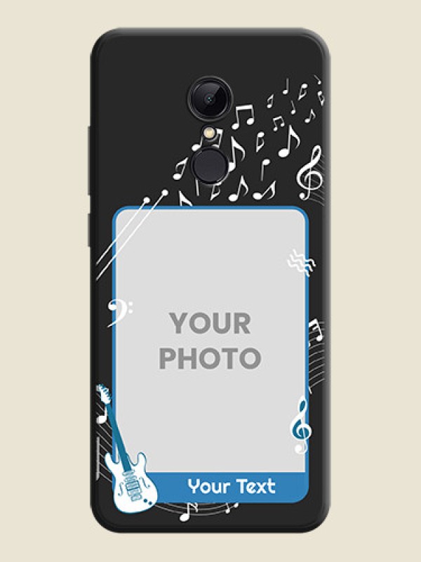Custom Musical Theme Design with Text - Photo on Space Black Soft Matte Mobile Case - Redmi 5 - alternate view