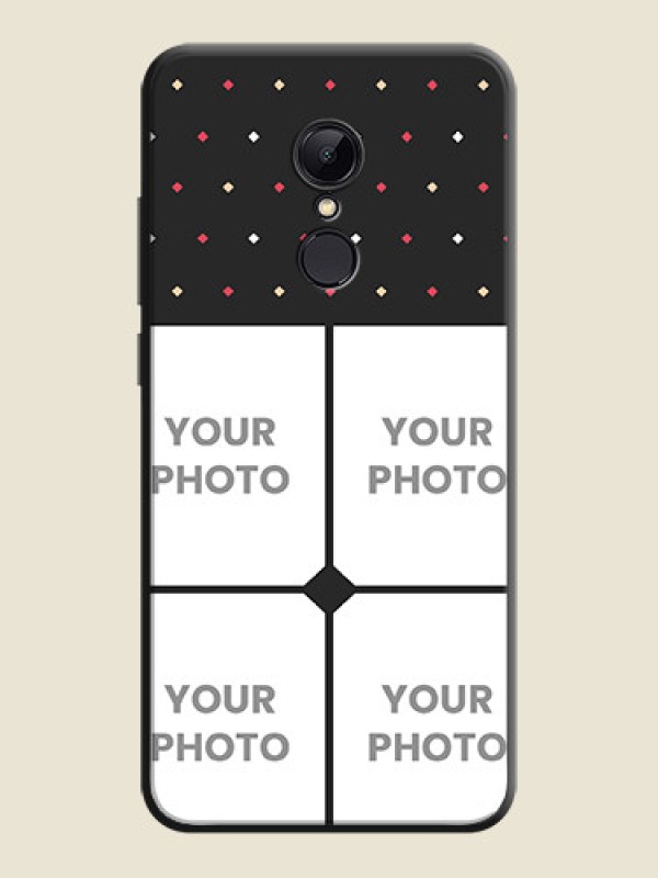 Custom Multicolor Dotted Pattern with 4 Image Holder on Space Black Custom Soft Matte Phone Cases - Redmi 5 - alternate view