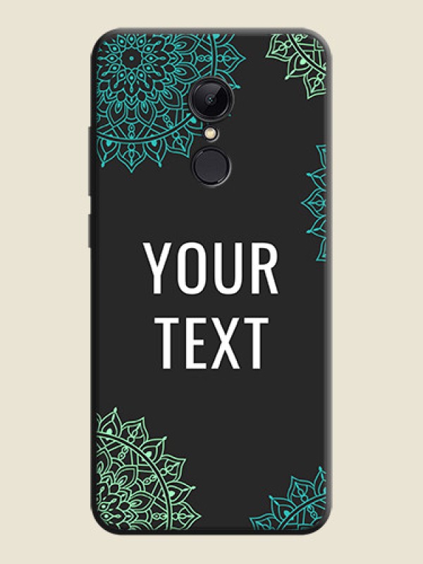 Custom Your Name with Floral Design on Space Black Custom Soft Matte Back Cover - Redmi 5 - alternate view