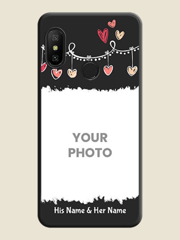 Custom Pink Love Hangings with Name on Space Black Custom Soft Matte Phone Cases - Redmi 6 Pro - alternate view