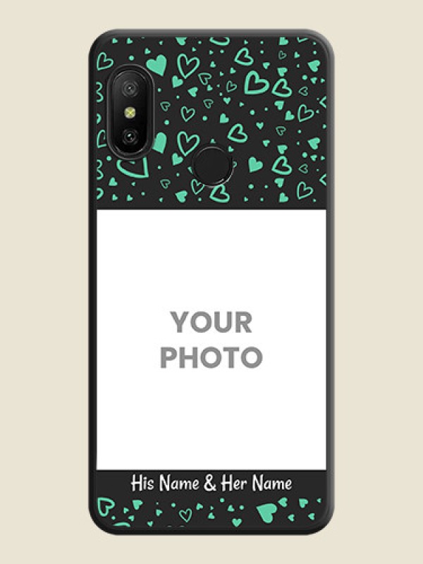 Custom Sea Green Indefinite Love Pattern on Photo on Space Black Soft Matte Mobile Cover - Redmi 6 Pro - alternate view