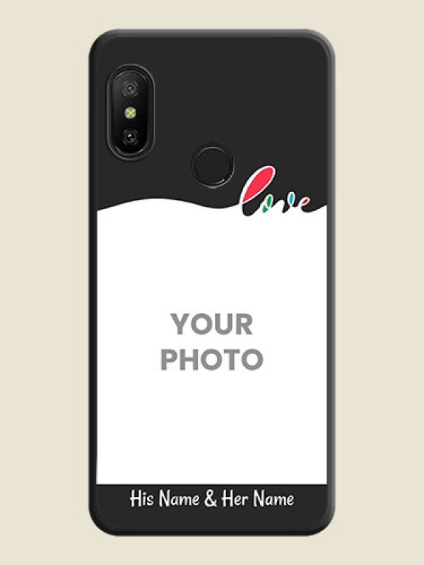 Custom Fall in Love Pattern with Picture on Photo on Space Black Soft Matte Mobile Case - Redmi 6 Pro - alternate view