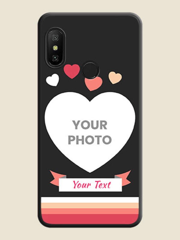 Custom Love Shaped Photo with Colorful Stripes on Personalised Space Black Soft Matte Cases - Redmi 6 Pro - alternate view