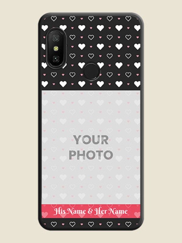 Custom White Color Love Symbols with Text Design on Photo on Space Black Soft Matte Phone Cover - Redmi 6 Pro - alternate view