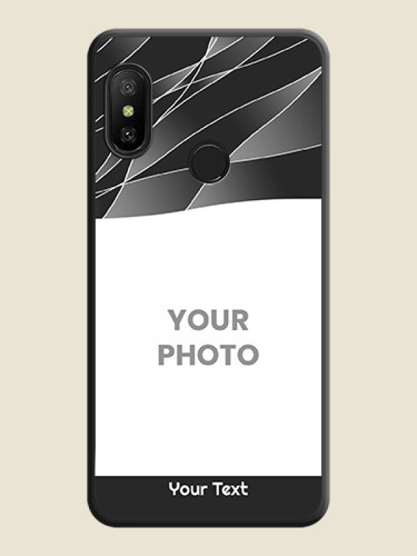 Custom Mixed Wave Lines on Photo on Space Black Soft Matte Mobile Cover - Redmi 6 Pro - alternate view