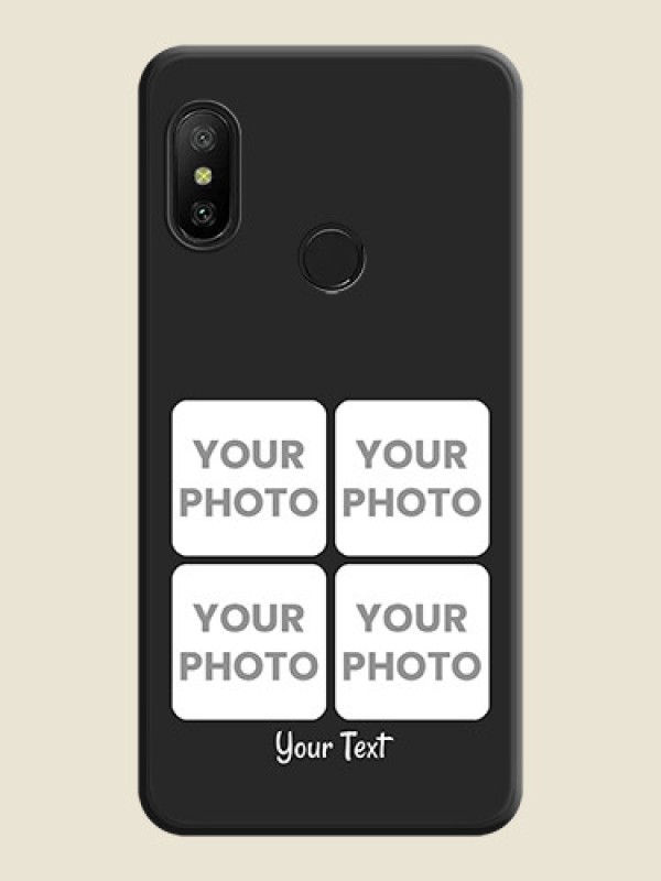 Custom Floral Art with 6 Image Holder on Photo on Space Black Soft Matte Mobile Case - Redmi 6 Pro - alternate view