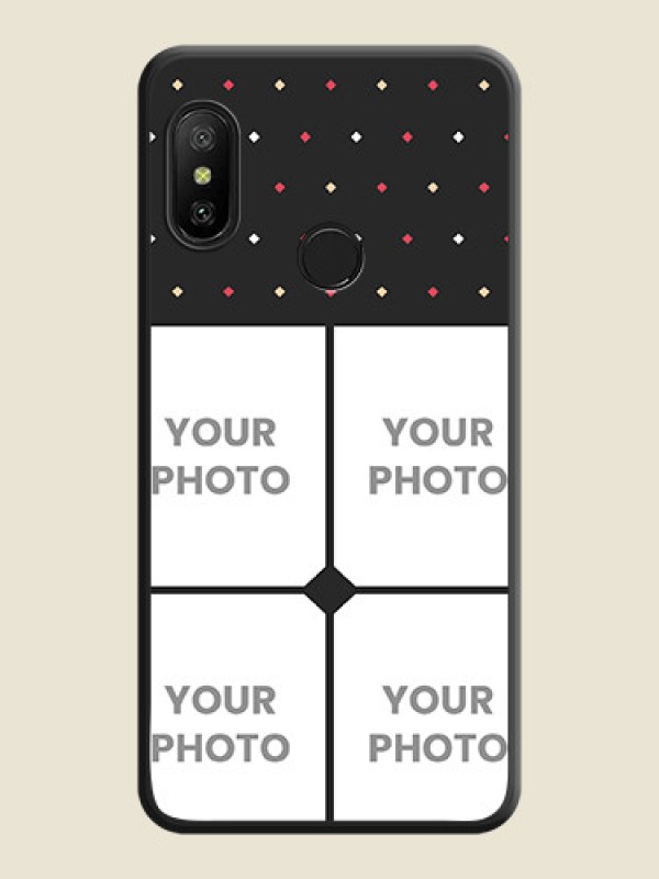 Custom Multicolor Dotted Pattern with 4 Image Holder on Space Black Custom Soft Matte Phone Cases - Redmi 6 Pro - alternate view