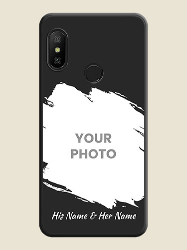 Custom Grunge Brush Strokes on Photo on Space Black Soft Matte Back Cover - Redmi 6 Pro - alternate view