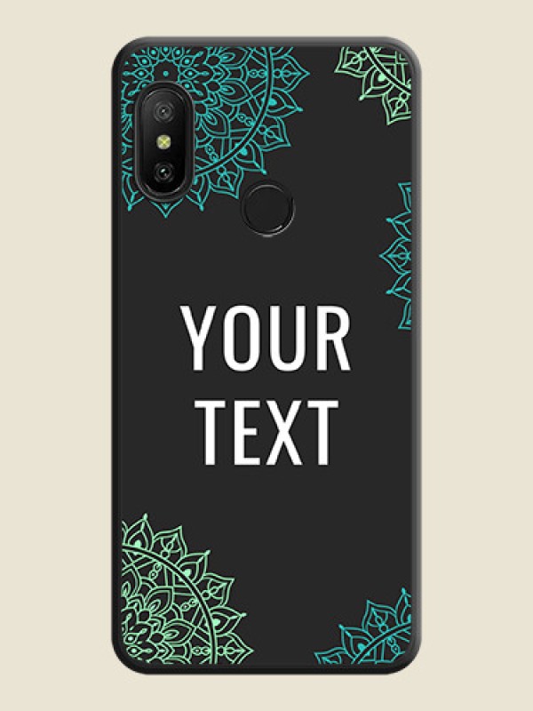 Custom Your Name with Floral Design on Space Black Custom Soft Matte Back Cover - Redmi 6 Pro - alternate view