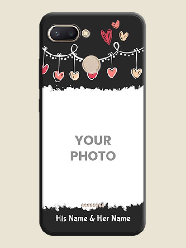 Custom Pink Love Hangings with Name on Space Black Custom Soft Matte Phone Cases - Redmi 6 - alternate view