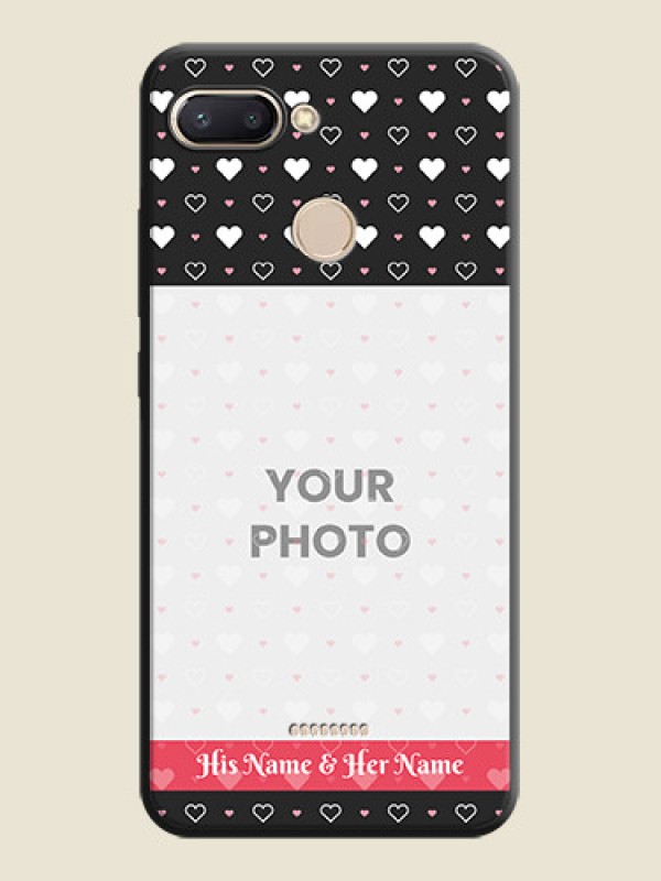 Custom White Color Love Symbols with Text Design - Photo on Space Black Soft Matte Phone Cover - Redmi 6 - alternate view