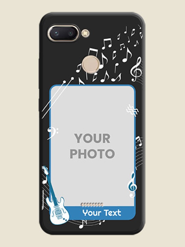 Custom Musical Theme Design with Text - Photo on Space Black Soft Matte Mobile Case - Redmi 6 - alternate view