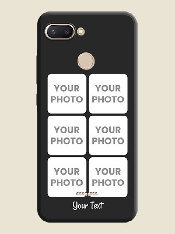 Custom Floral Art with 6 Image Holder - Photo on Space Black Soft Matte Mobile Case - Redmi 6 - alternate view