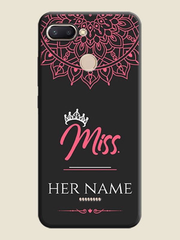 Custom Mrs Name with Floral Design on Space Black Personalized Soft Matte Phone Covers - Redmi 6 - alternate view