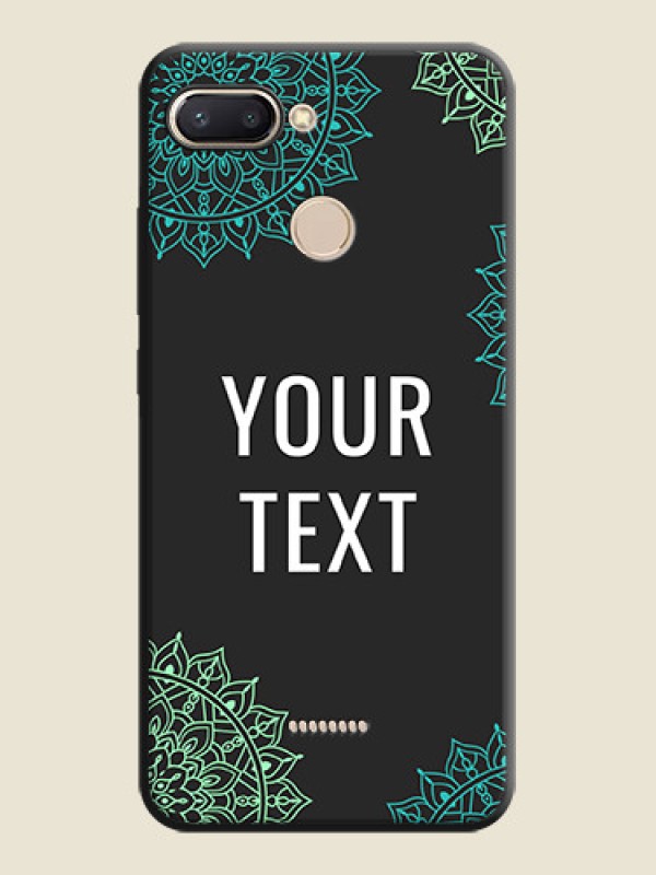 Custom Your Name with Floral Design on Space Black Custom Soft Matte Back Cover - Redmi 6 - alternate view