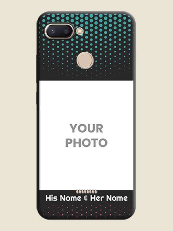 Custom Faded Dots with Grunge Photo Frame and Text on Space Black Custom Soft Matte Phone Cases - Redmi 6 - alternate view