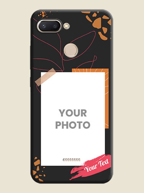 Custom Orange Photo Frame on Space Black Custom Soft Matte Phone Back Cover - Redmi 6 - alternate view