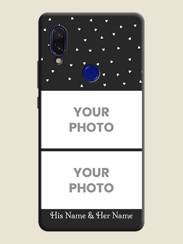 Custom Miniature Love Symbols with Name on Space Black Custom Soft Matte Back Cover - Redmi 7 - alternate view