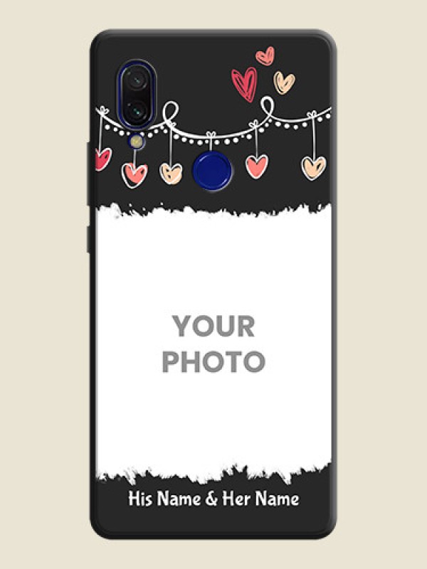 Custom Pink Love Hangings with Name on Space Black Custom Soft Matte Phone Cases - Redmi 7 - alternate view
