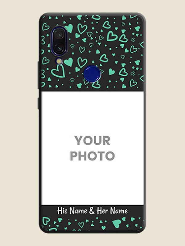 Custom Sea Green Indefinite Love Pattern - Photo on Space Black Soft Matte Mobile Cover - Redmi 7 - alternate view