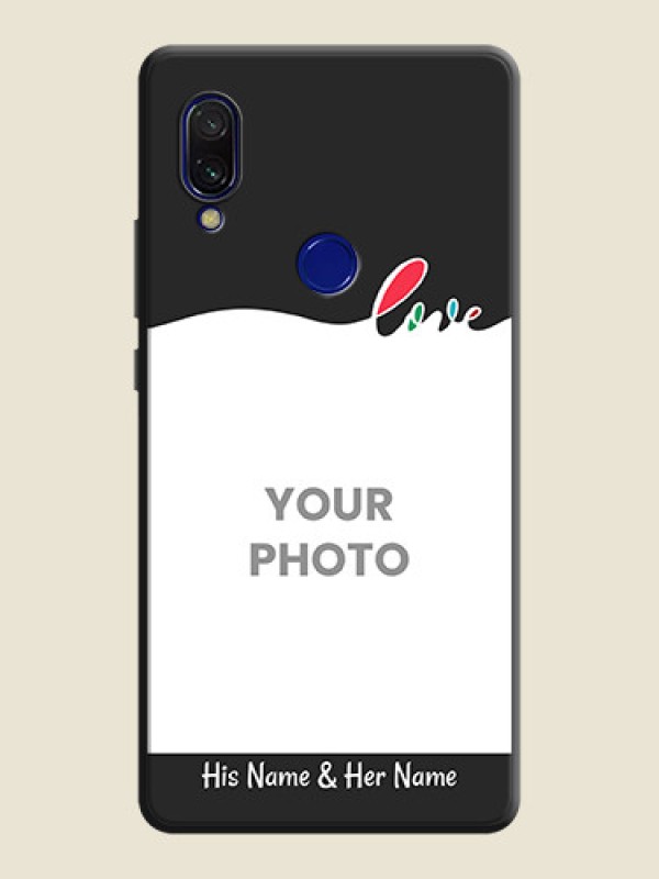 Custom Fall in Love Pattern with Picture - Photo on Space Black Soft Matte Mobile Case - Redmi 7 - alternate view