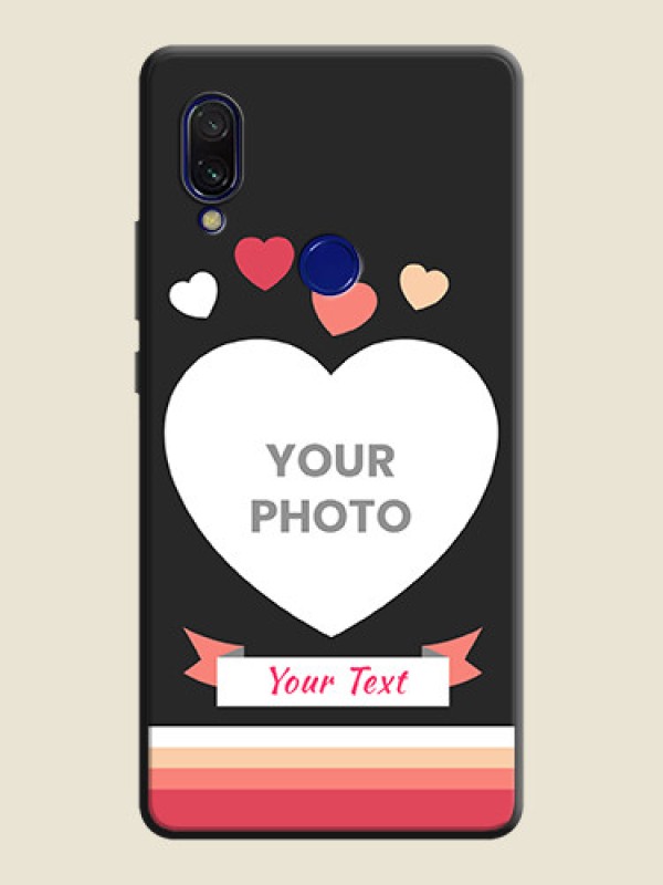 Custom Love Shaped Photo with Colorful Stripes on Personalised Space Black Soft Matte Cases - Redmi 7 - alternate view