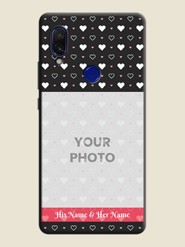 Custom White Color Love Symbols with Text Design - Photo on Space Black Soft Matte Phone Cover - Redmi 7 - alternate view