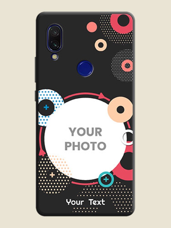 Custom Multicoloured Round Image on Personalised Space Black Soft Matte Cases - Redmi 7 - alternate view
