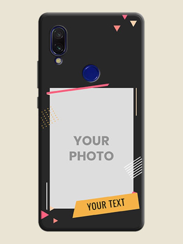 Custom Photo Frame with Triangle Small Dots - Photo on Space Black Soft Matte Back Cover - Redmi 7 - alternate view