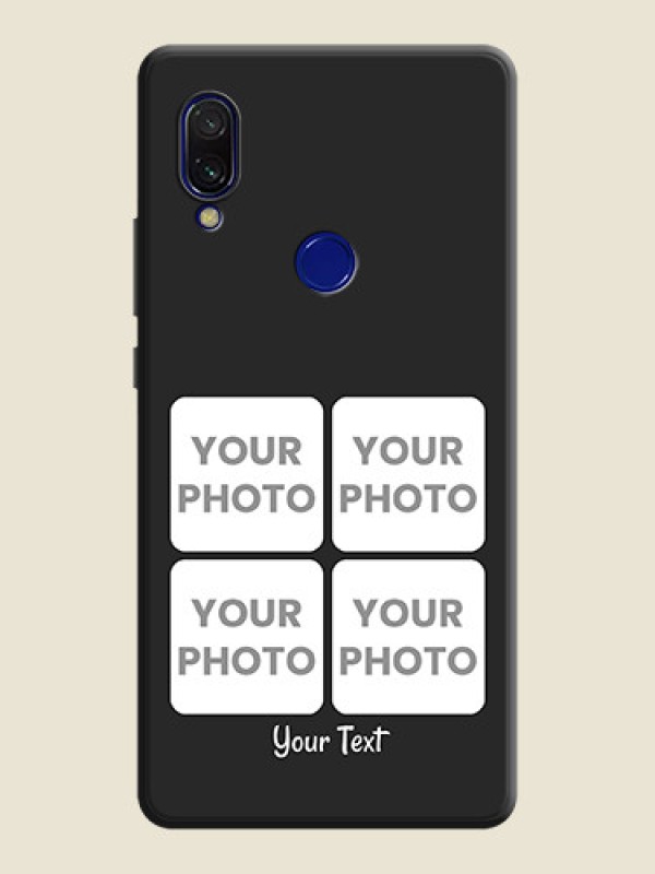 Custom Floral Art with 6 Image Holder - Photo on Space Black Soft Matte Mobile Case - Redmi 7 - alternate view