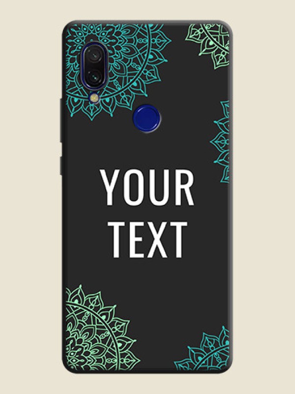 Custom Your Name with Floral Design on Space Black Custom Soft Matte Back Cover - Redmi 7 - alternate view