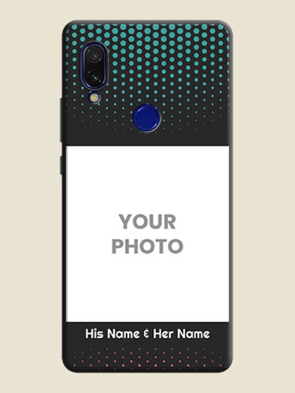 Custom Faded Dots with Grunge Photo Frame and Text on Space Black Custom Soft Matte Phone Cases - Redmi 7 - alternate view