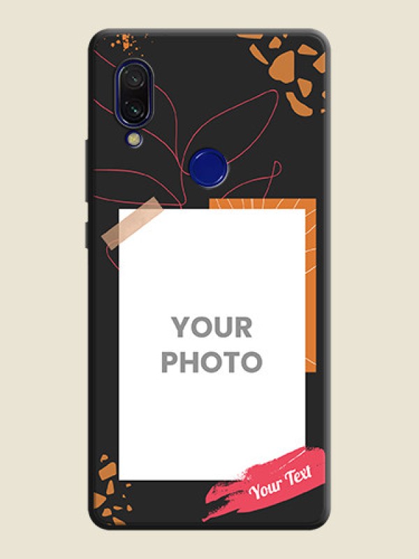 Custom Orange Photo Frame on Space Black Custom Soft Matte Phone Back Cover - Redmi 7 - alternate view