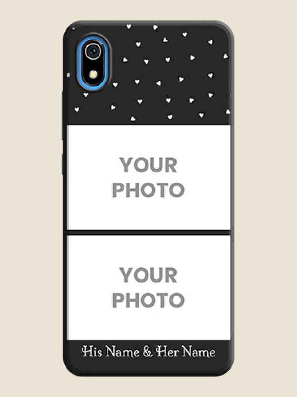 Custom Miniature Love Symbols with Name on Space Black Custom Soft Matte Back Cover - Redmi 7A - alternate view