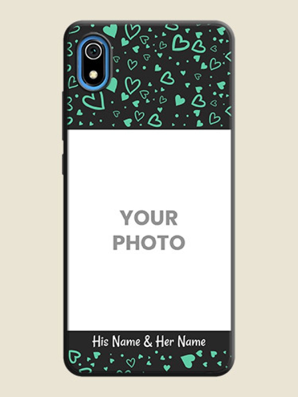 Custom Sea Green Indefinite Love Pattern - Photo on Space Black Soft Matte Mobile Cover - Redmi 7A - alternate view