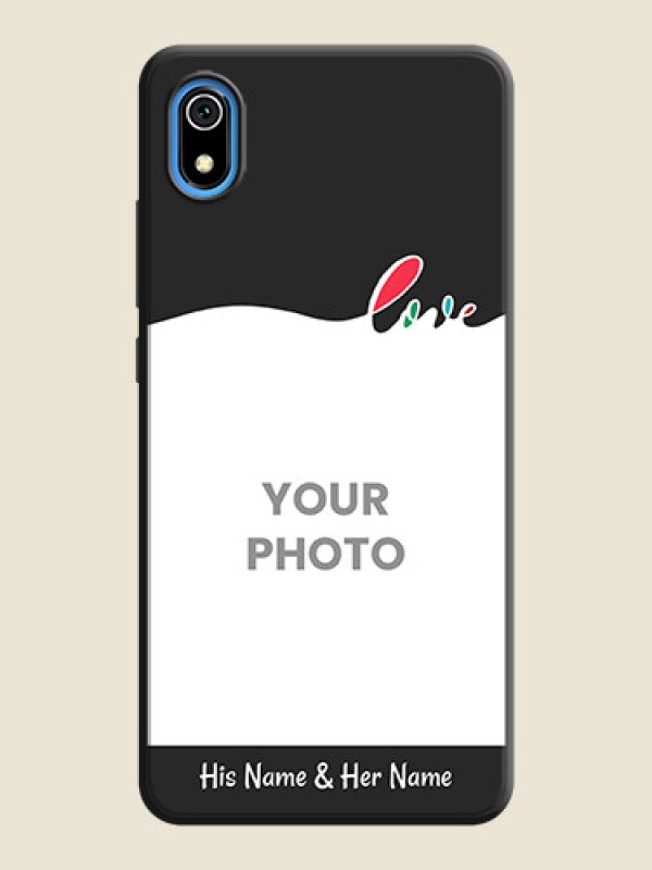 Custom Fall in Love Pattern with Picture - Photo on Space Black Soft Matte Mobile Case - Redmi 7A - alternate view