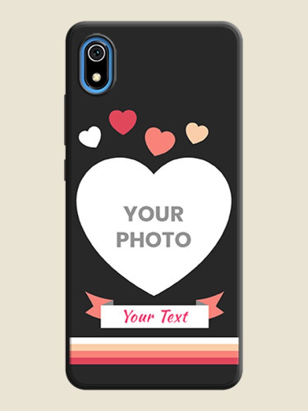 Custom Love Shaped Photo with Colorful Stripes on Personalised Space Black Soft Matte Cases - Redmi 7A - alternate view
