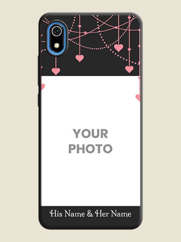Custom Pink Love Hangings with Text on Space Black Custom Soft Matte Back Cover - Redmi 7A - alternate view