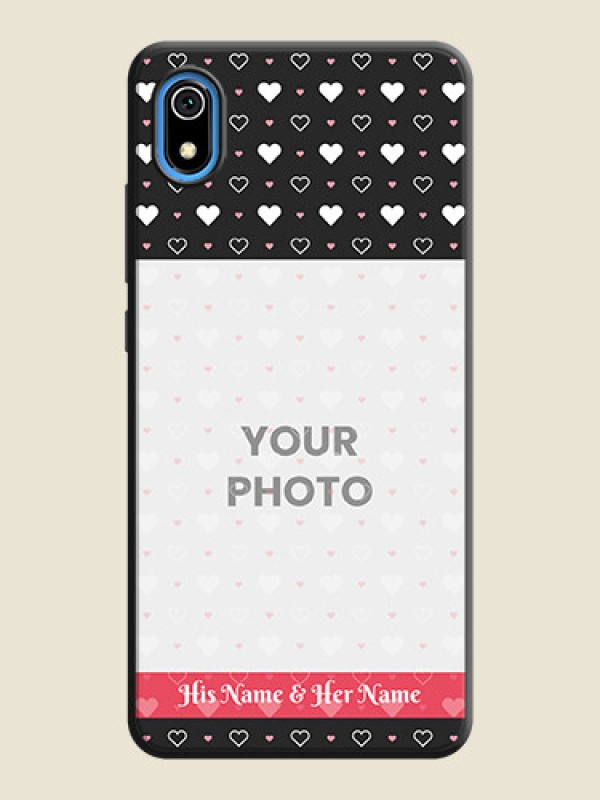 Custom White Color Love Symbols with Text Design - Photo on Space Black Soft Matte Phone Cover - Redmi 7A - alternate view