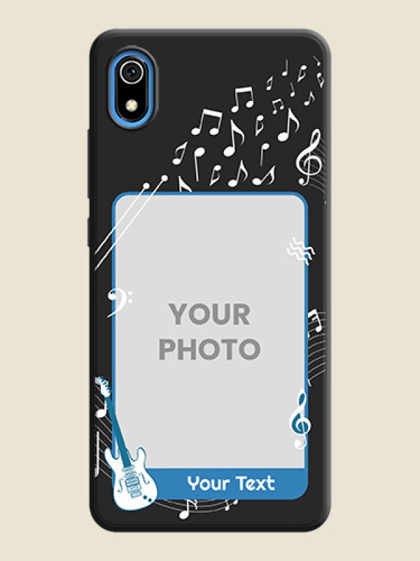 Custom Musical Theme Design with Text - Photo on Space Black Soft Matte Mobile Case - Redmi 7A - alternate view