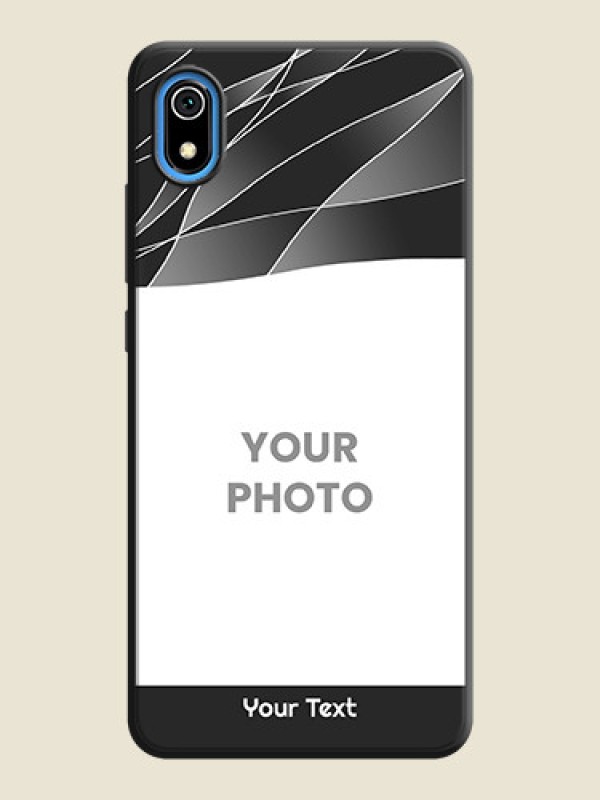 Custom Mixed Wave Lines - Photo on Space Black Soft Matte Mobile Cover - Redmi 7A - alternate view