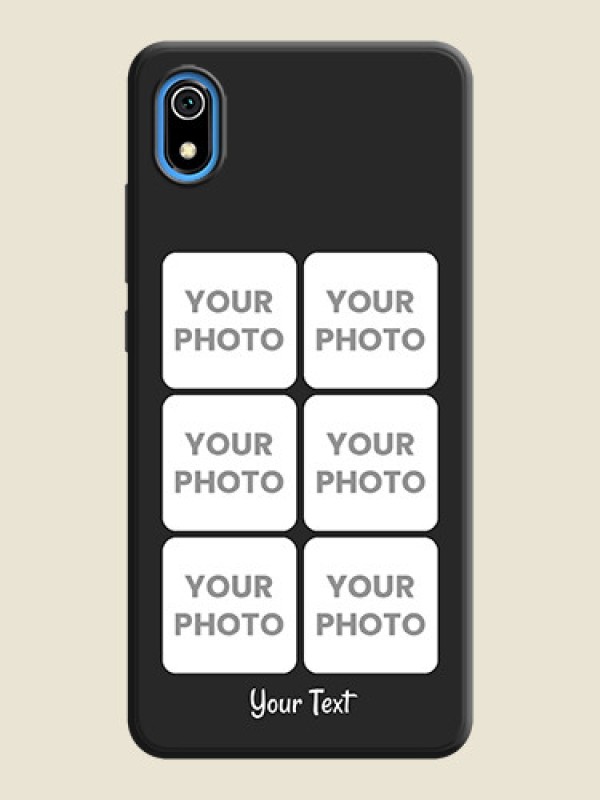 Custom Floral Art with 6 Image Holder - Photo on Space Black Soft Matte Mobile Case - Redmi 7A - alternate view