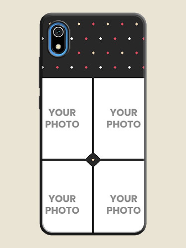 Custom Multicolor Dotted Pattern with 4 Image Holder on Space Black Custom Soft Matte Phone Cases - Redmi 7A - alternate view