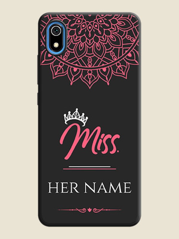 Custom Mrs Name with Floral Design on Space Black Personalized Soft Matte Phone Covers - Redmi 7A - alternate view