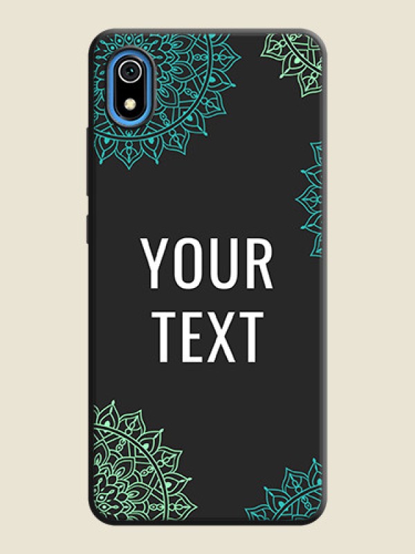Custom Your Name with Floral Design on Space Black Custom Soft Matte Back Cover - Redmi 7A - alternate view