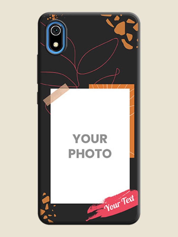 Custom Orange Photo Frame on Space Black Custom Soft Matte Phone Back Cover - Redmi 7A - alternate view